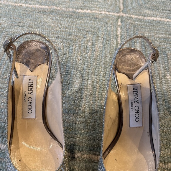 Jimmy Choo Sparkly Silver Heels - Picture 11 of 15